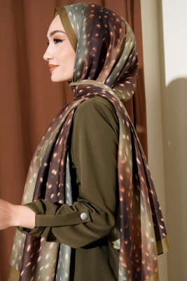Ceylan Gözü Soft Şal Zeytin Yeşili - Başörtüsü