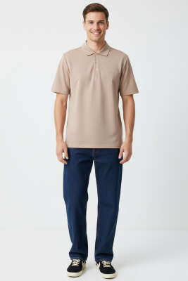 Change Baskılı Polo Yaka Erkek T-shirt Bronz - Erkek T-shirt