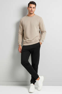 Change Nakışlı Erkek Sweatshirt Bej - Erkek Sweatshirt