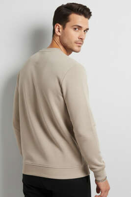 Change Nakışlı Erkek Sweatshirt Bej - Erkek Sweatshirt
