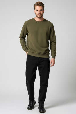 Change Nakışlı Erkek Sweatshirt Haki - Erkek Sweatshirt