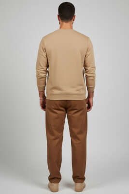 Change Nakışlı Erkek Sweatshirt Latte - Erkek Sweatshirt