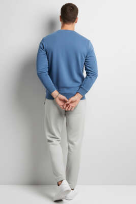 Change Nakışlı Erkek Sweatshirt Mavi - Erkek Sweatshirt