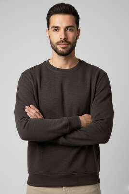 Change Nakışlı Erkek Sweatshirt Mürdüm 