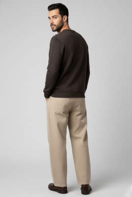 Change Nakışlı Erkek Sweatshirt Mürdüm - Erkek Sweatshirt