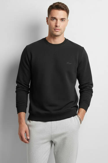 Change Nakışlı Erkek Sweatshirt Siyah - Erkek Sweatshirt