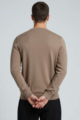 Change Nakışlı Erkek Sweatshirt Vizon - Erkek Sweatshirt