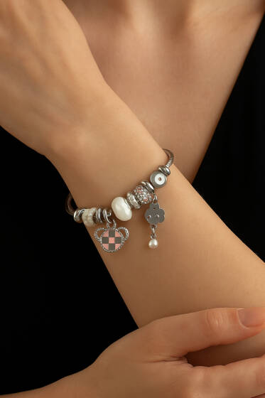 Charm Taşlı Kelepçe Bilezik Asorti 1 - Yılın Fırsatı