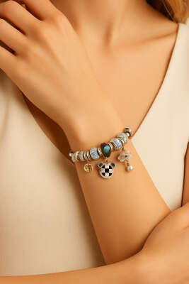 Charm Taşlı Kelepçe Bilezik Asorti 2 - Bileklik