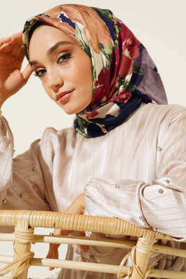 Chavelle El Dikişli Twill Eşarp Lacivert 