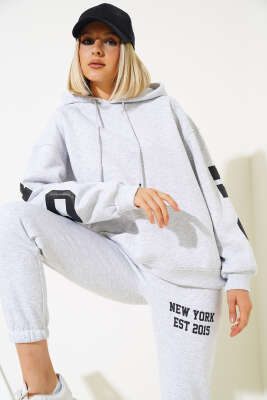 Chicago Yazılı Üç İplik İkili Takım Gri - CALİENTE