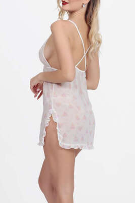 Çiçek Buketi Desenli Askılı Gecelik Desen - Günün Seçilenleri