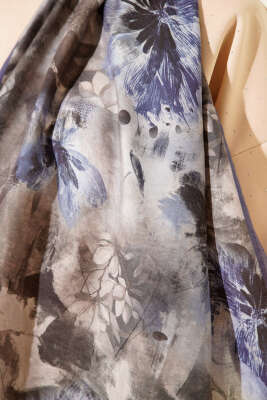 Çiçek Desen Modal Şal Parlement - Başörtüsü