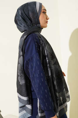 Çiçek Desenli Müslin Şal Kayrak Grisi - Günün Seçilenleri