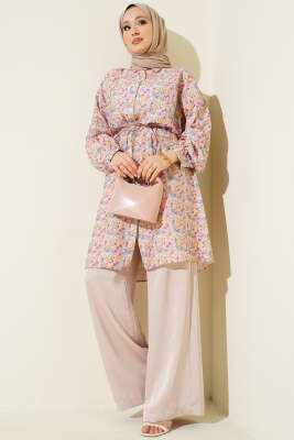 Çiçek Desenli Uzun Gömlek Asorti 1 - Gömlek