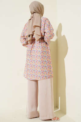 Çiçek Desenli Uzun Gömlek Asorti 1 - Gömlek