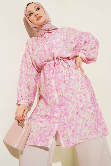 Çiçek Desenli Uzun Gömlek Asorti 2 - Gömlek