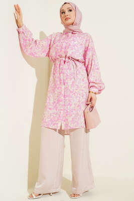 Çiçek Desenli Uzun Gömlek Asorti 2 - Gömlek