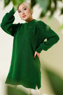 Çiçek Detaylı Yumoş Triko Tunik Benetton 