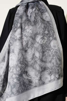 Çiçek Esintisi Soft Şal Gri - Başörtüsü