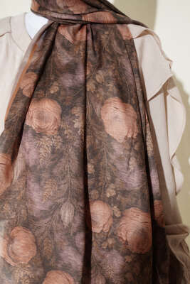 Çiçek Esintisi Soft Şal Kum Bej - Başörtüsü