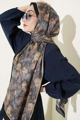 Çiçek Esintisi Soft Şal Siyah 