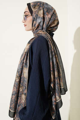 Çiçek Esintisi Soft Şal Siyah - Başörtüsü