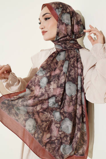 Çiçek Esintisi Soft Şal Taba - Başörtüsü
