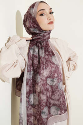 Çiçek Esintisi Soft Şal Vizon - Başörtüsü