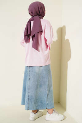 Çiçek İşlemeli Loyşa Bluz Pembe - Bluz