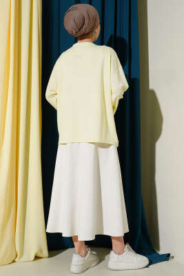 Çiçek İşlemeli Loyşa Bluz Sarı - Bluz