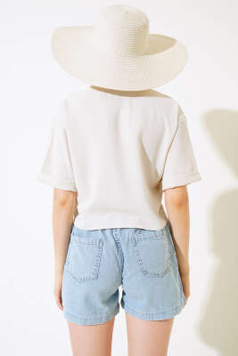 Çiçek Nakışlı Bluz Bej - Kadın Giyim Modelleri