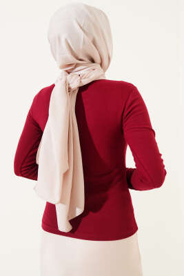 Çiçek Nakışlı Cepli Body Bordo - Yılın Fırsatı