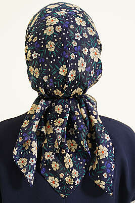 Çiçek Süslemeli Eşarp Parlement - Başörtüsü