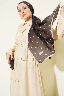 Çiçek Süslemeli Etekli İkili Takım Bej - İkili Takım