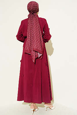 Çiçek Süslemeli Etekli İkili Takım Bordo - İkili Takım