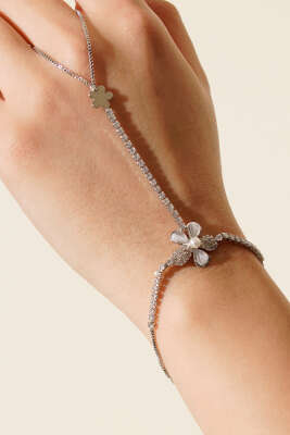 Çiçek Taşlı Şahmeran Gümüş - Bileklik