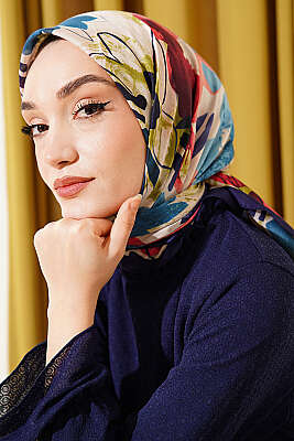 Çiçekli Fırça Desen Elegance Eşarp Parlement 
