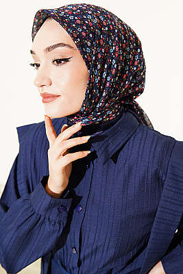 Çiçekli Flamu Cotton Eşarp Parlement - Başörtüsü