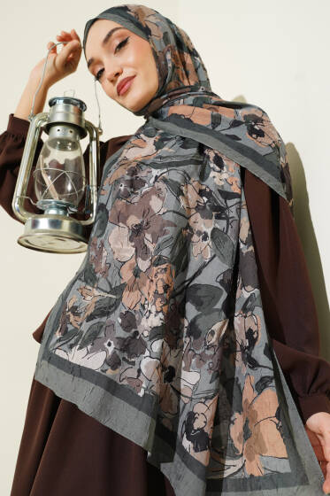 Çiçekli Soft Bambu Kraş Şal Çağla Yeşili - Günün Seçilenleri