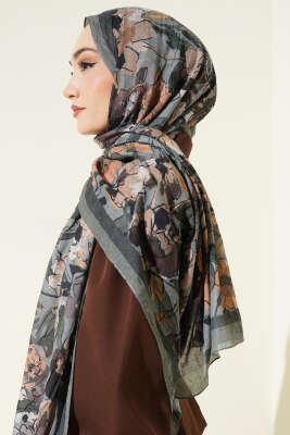 Çiçekli Soft Bambu Kraş Şal Çağla Yeşili - Günün Seçilenleri