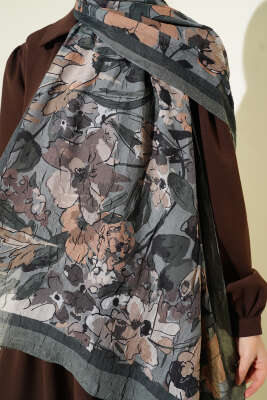 Çiçekli Soft Bambu Kraş Şal Çağla Yeşili - Günün Seçilenleri