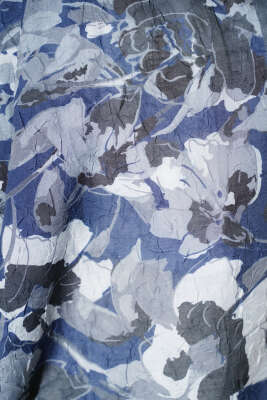 Çiçekli Soft Bambu Kraş Şal Lacivert - Günün Seçilenleri