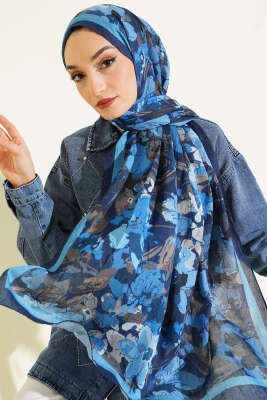 Çiçekli Soft Bambu Kraş Şal Saks - Günün Seçilenleri