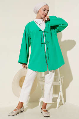 Çift Bağcıklı Poplin Kimono Benetton - Dış Giyim&Mont
