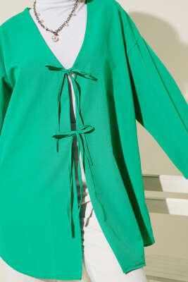 Çift Bağcıklı Poplin Kimono Benetton - Dış Giyim&Mont