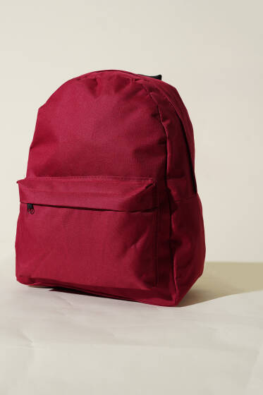 Çift Bölmeli Basic Sırt Çantası Bordo - Sırt Çantası