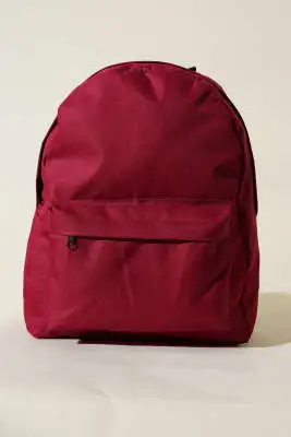 Çift Bölmeli Basic Sırt Çantası Bordo - Sırt Çantası