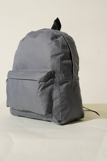 Çift Bölmeli Basic Sırt Çantası Gri - Sırt Çantası