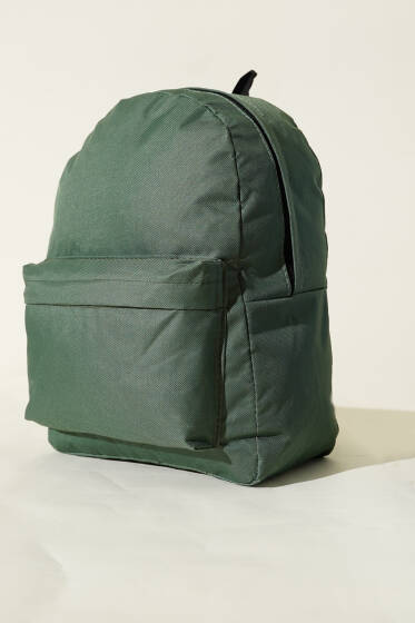Çift Bölmeli Basic Sırt Çantası Haki - Sırt Çantası